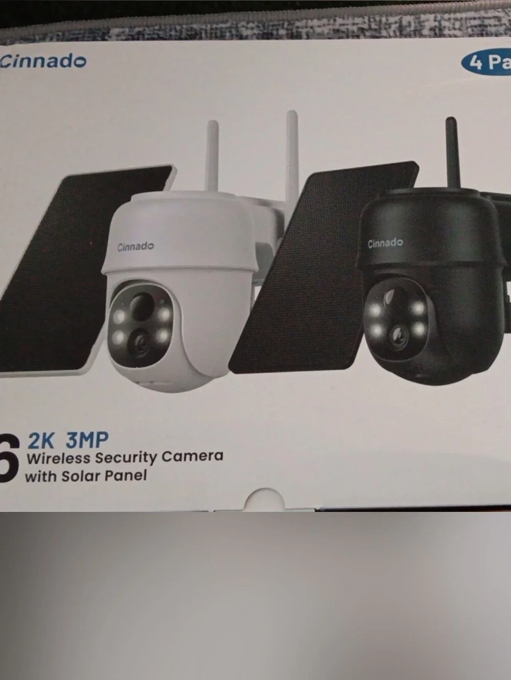 Cinnado 2K 3MP Wireless Security Camera 4pk Camera Set With 6 Additional Cameras